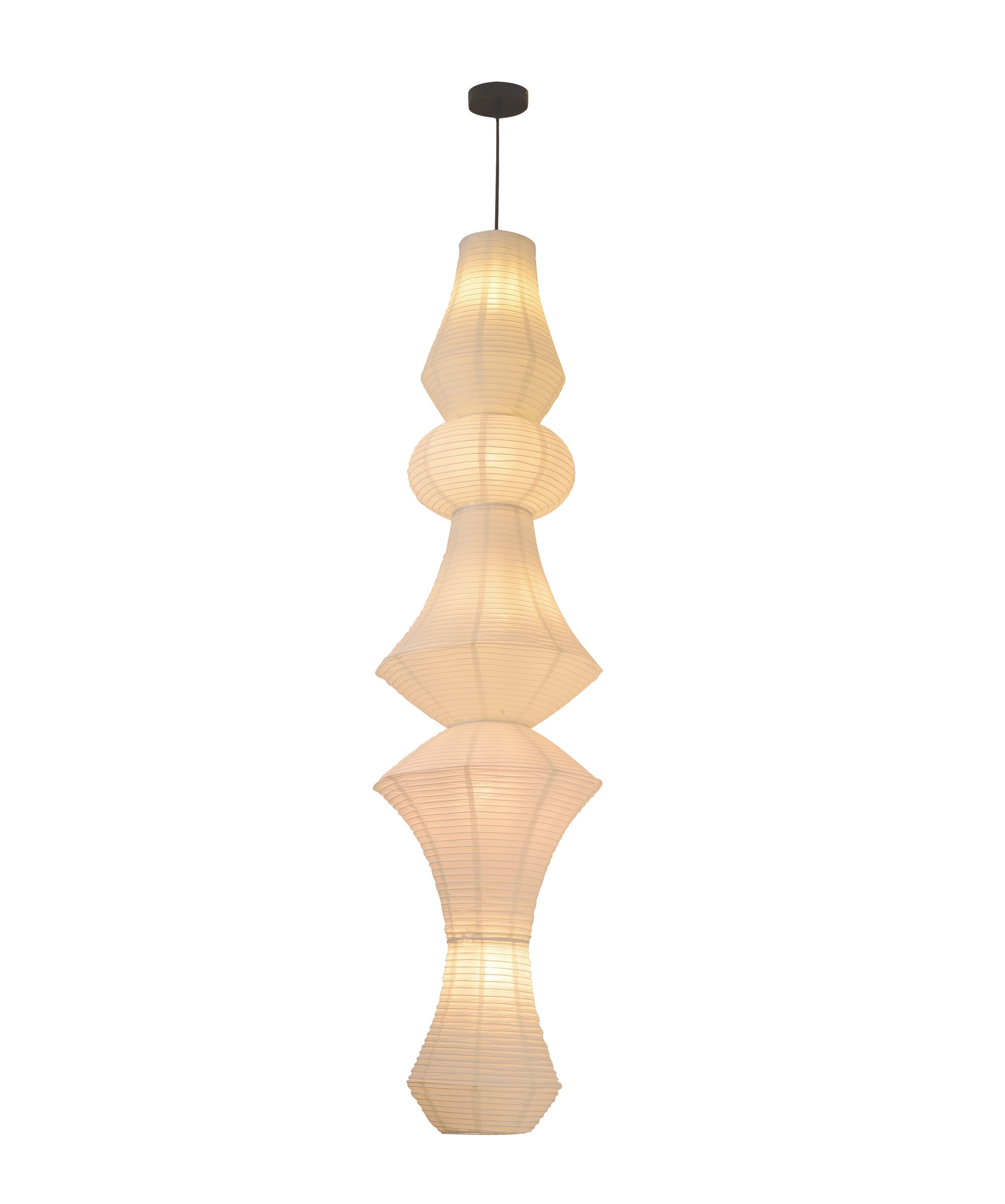 Lustre suspendu artistique en forme de lanterne en papier verticale