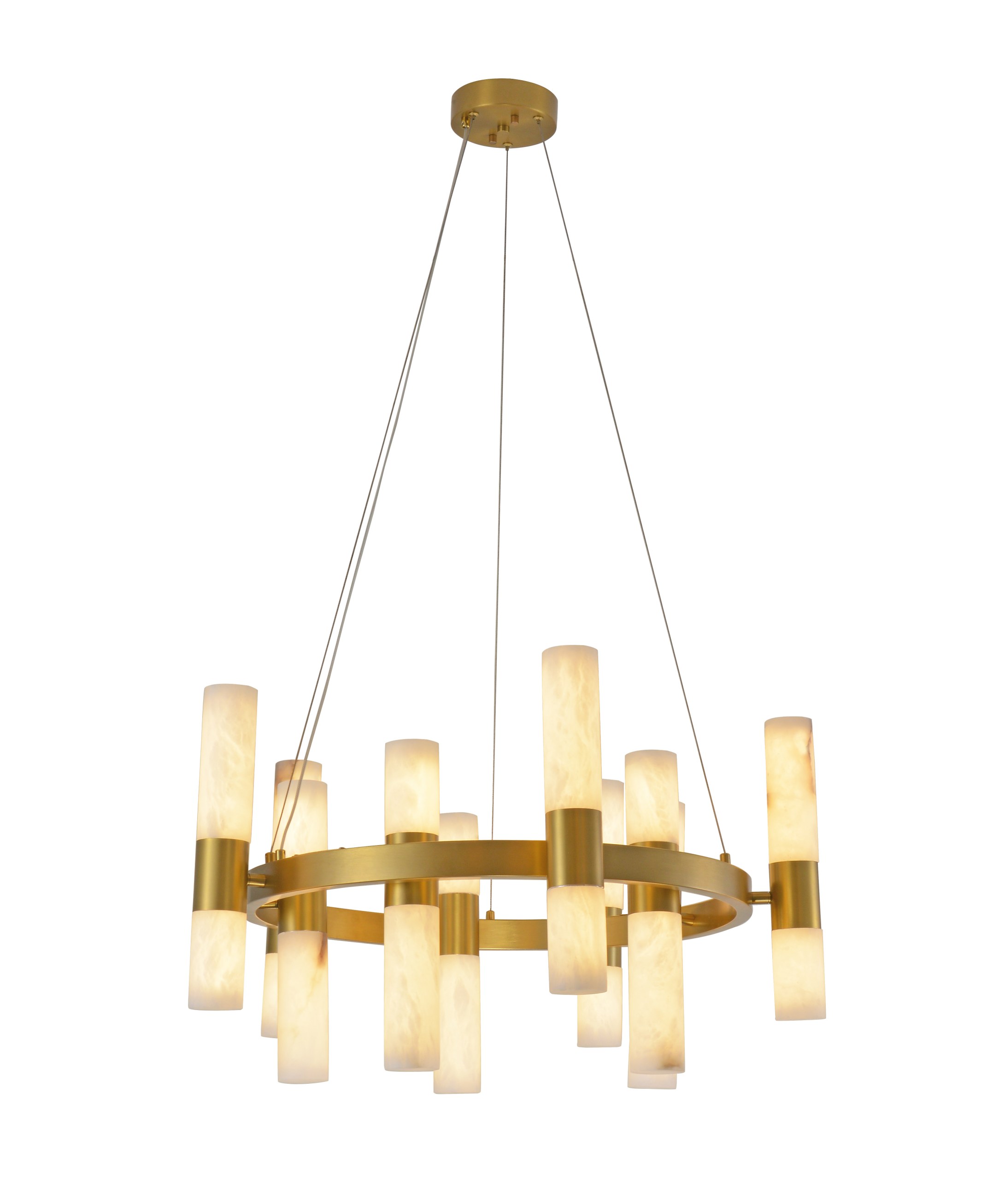 Lustre circulaire en albâtre Aura
