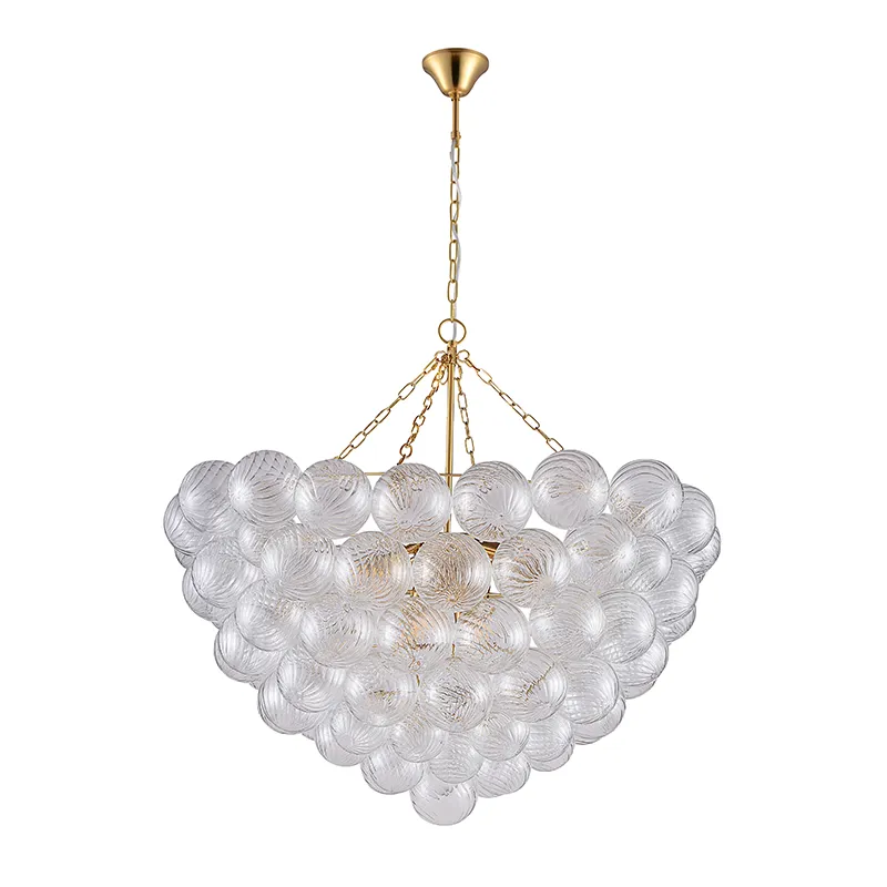 Lustre en verre d'art tourbillonné de boule de bulle