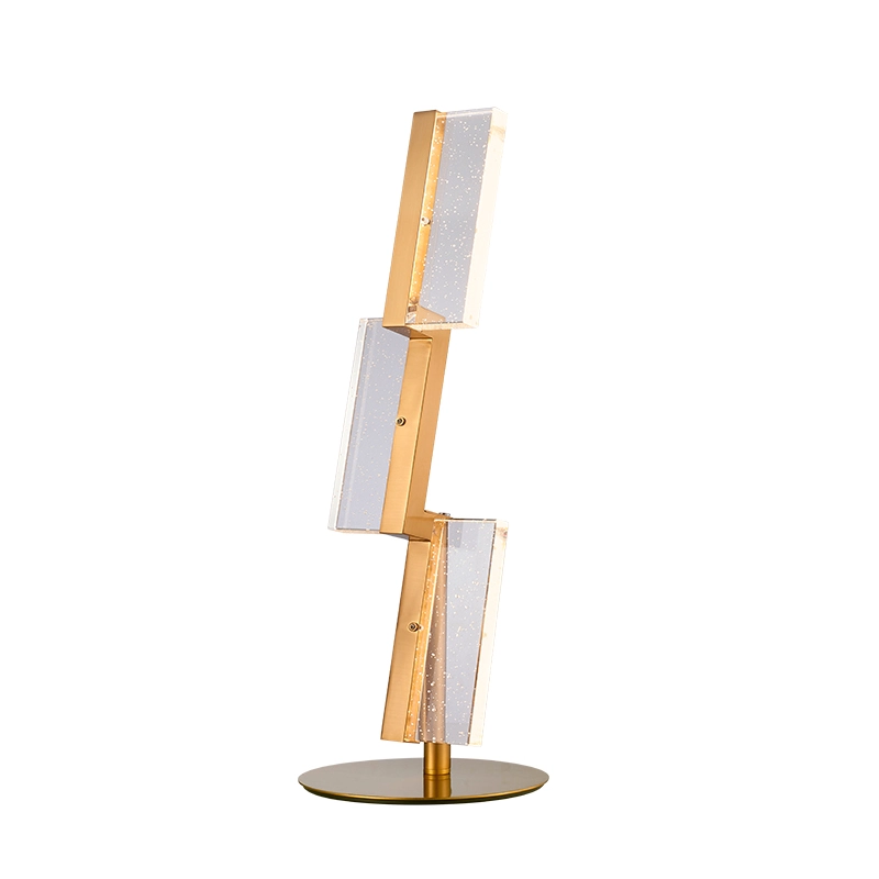 Lampe de table LED en cristal à bulles transparentes