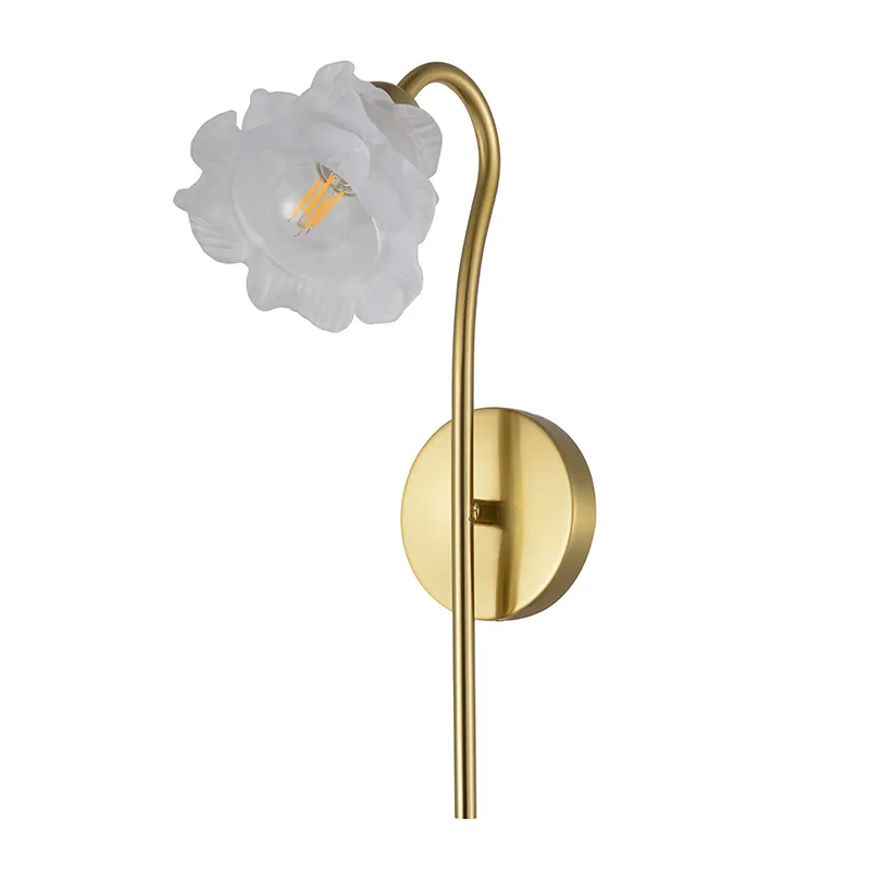 Applique murale moderne en laiton floral
