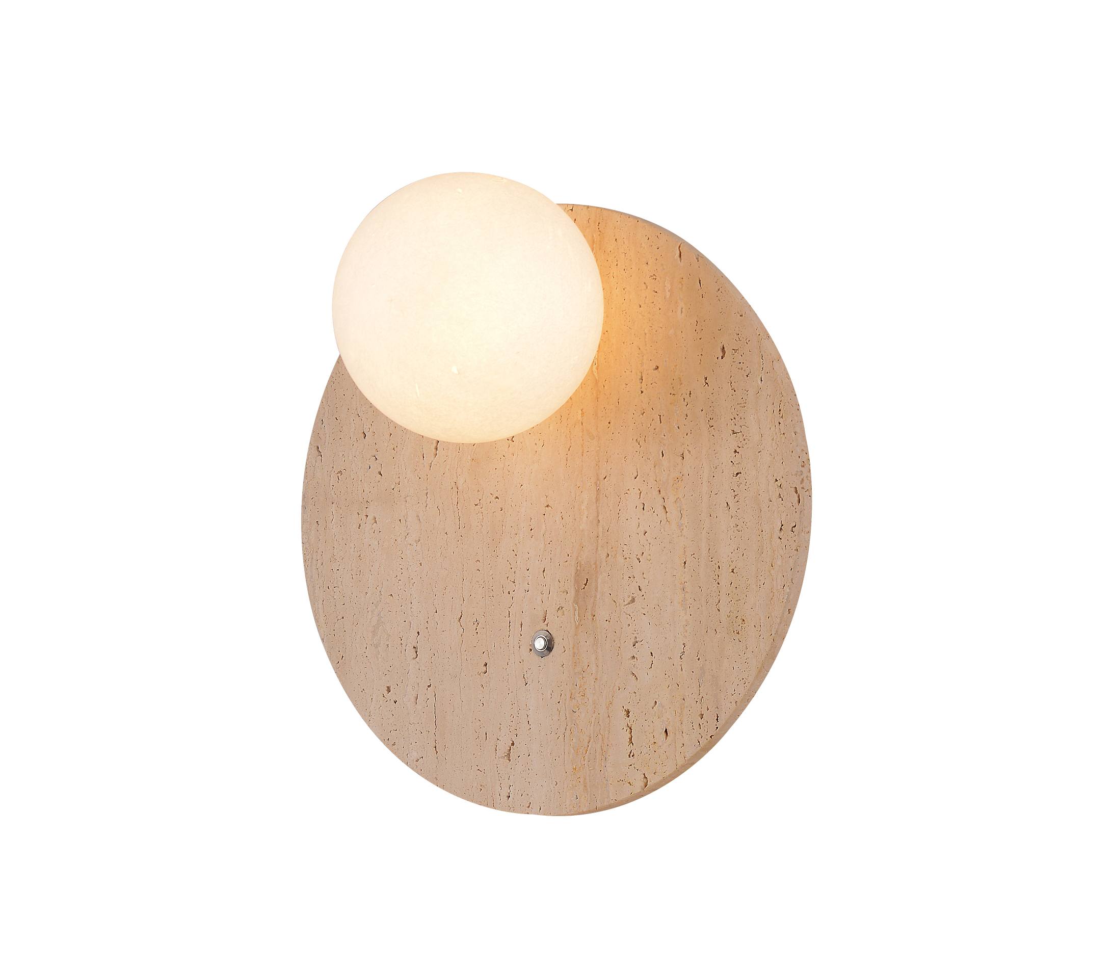 Applique murale globe ronde en travertin