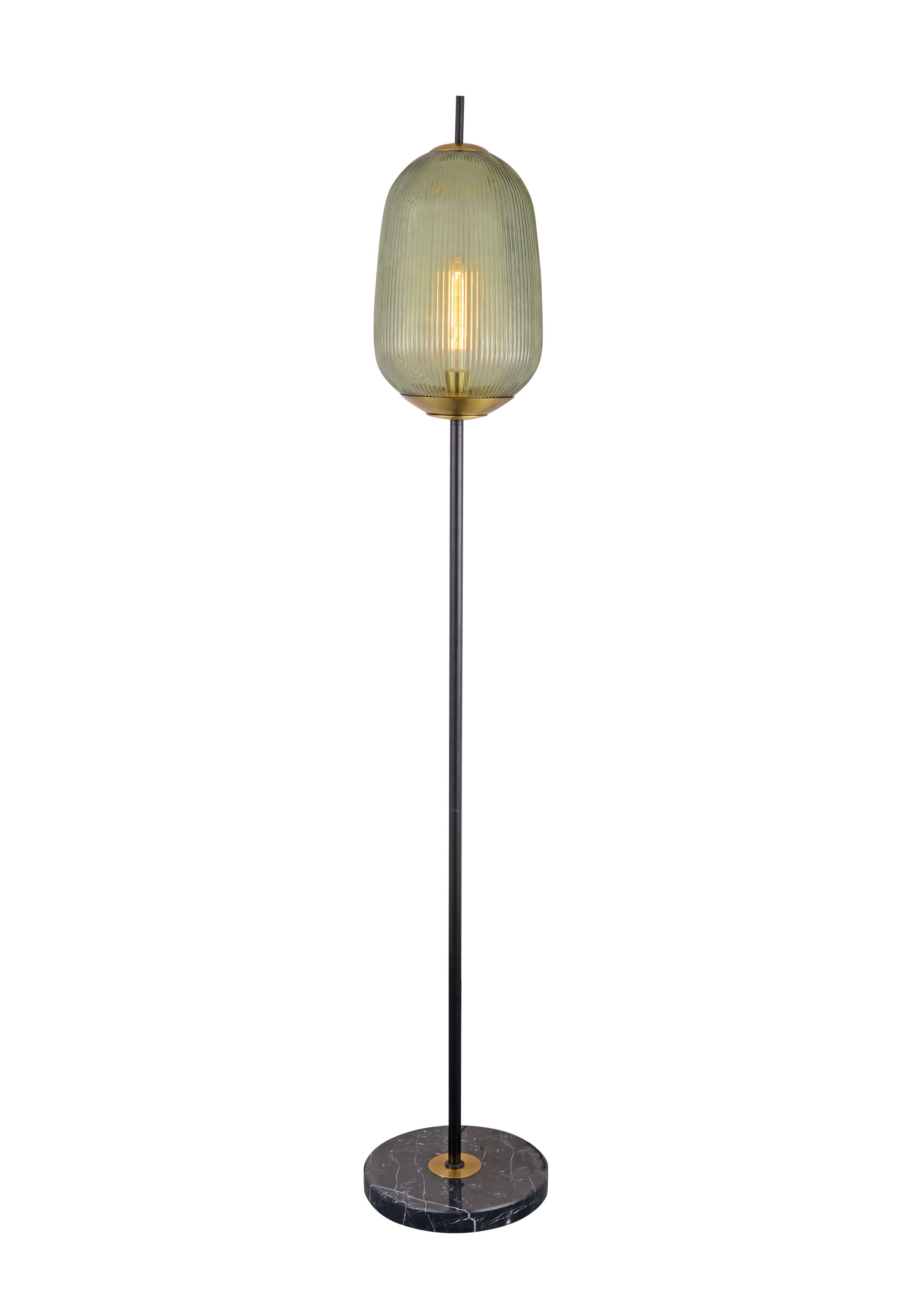 Lampadaire en marbre de verre nervuré vert sauge