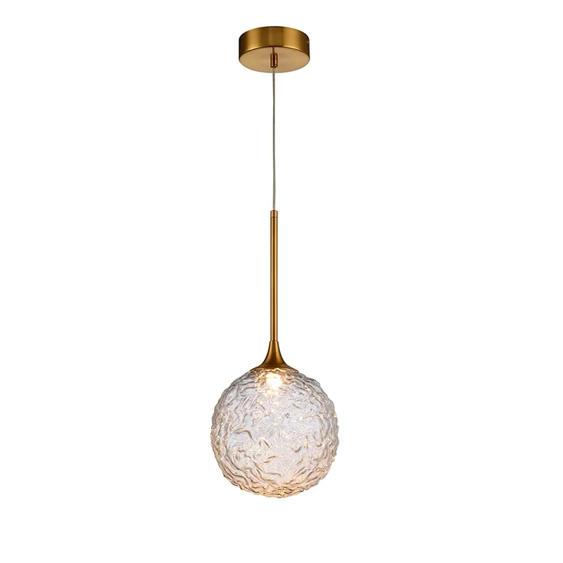 Petite suspension LED boule de verre simple