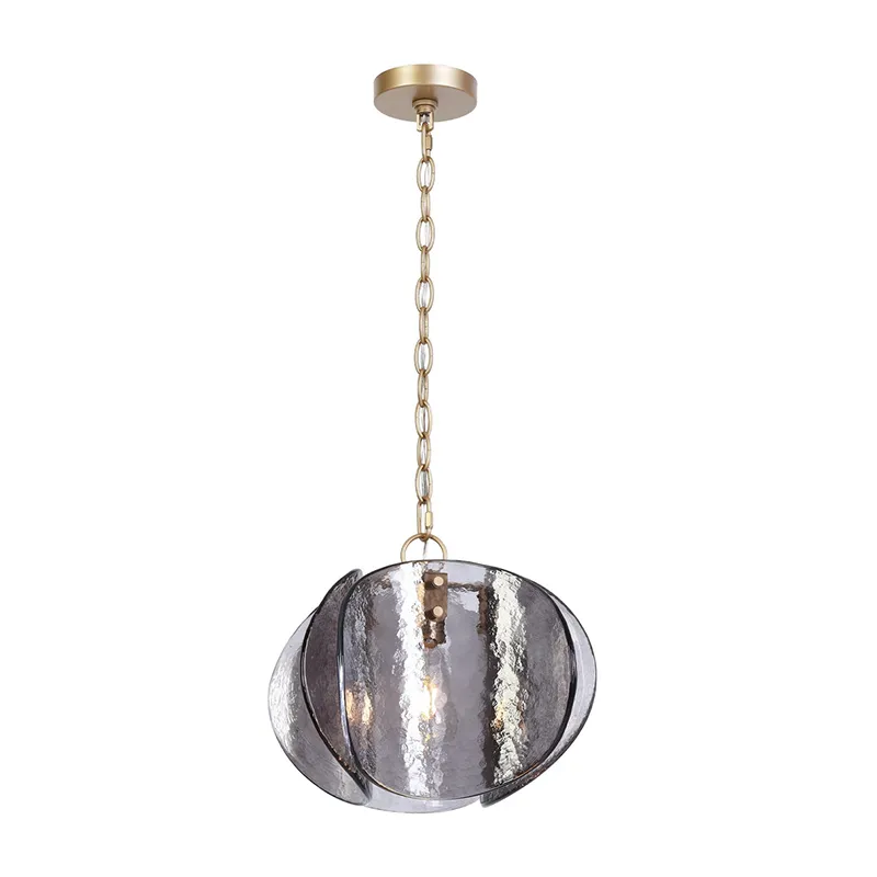 Lampe à suspension simple moderne en verre gris fumé
